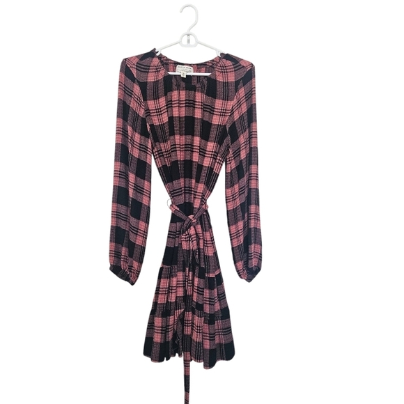 Anthopologie Cloth and Stone Daia plaid mini dress Size L - Picture 2 of 8